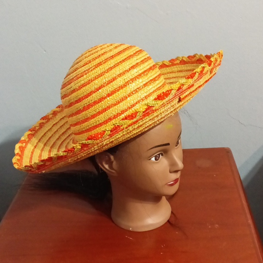 Street smart by Betmar women's orange green and tan summer hat 🌞⛱️